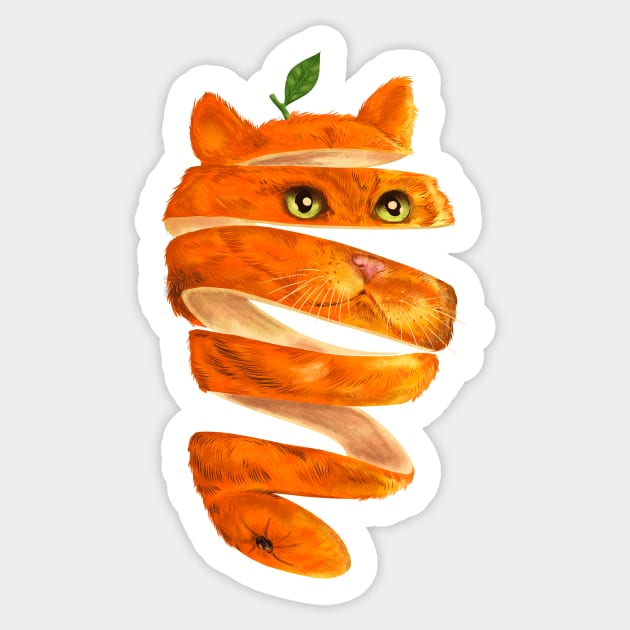 Orange Cat Sticker by kookylove